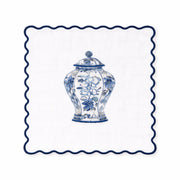 Set of 4 Ginger Jar Embroidered Cocktail Napkins