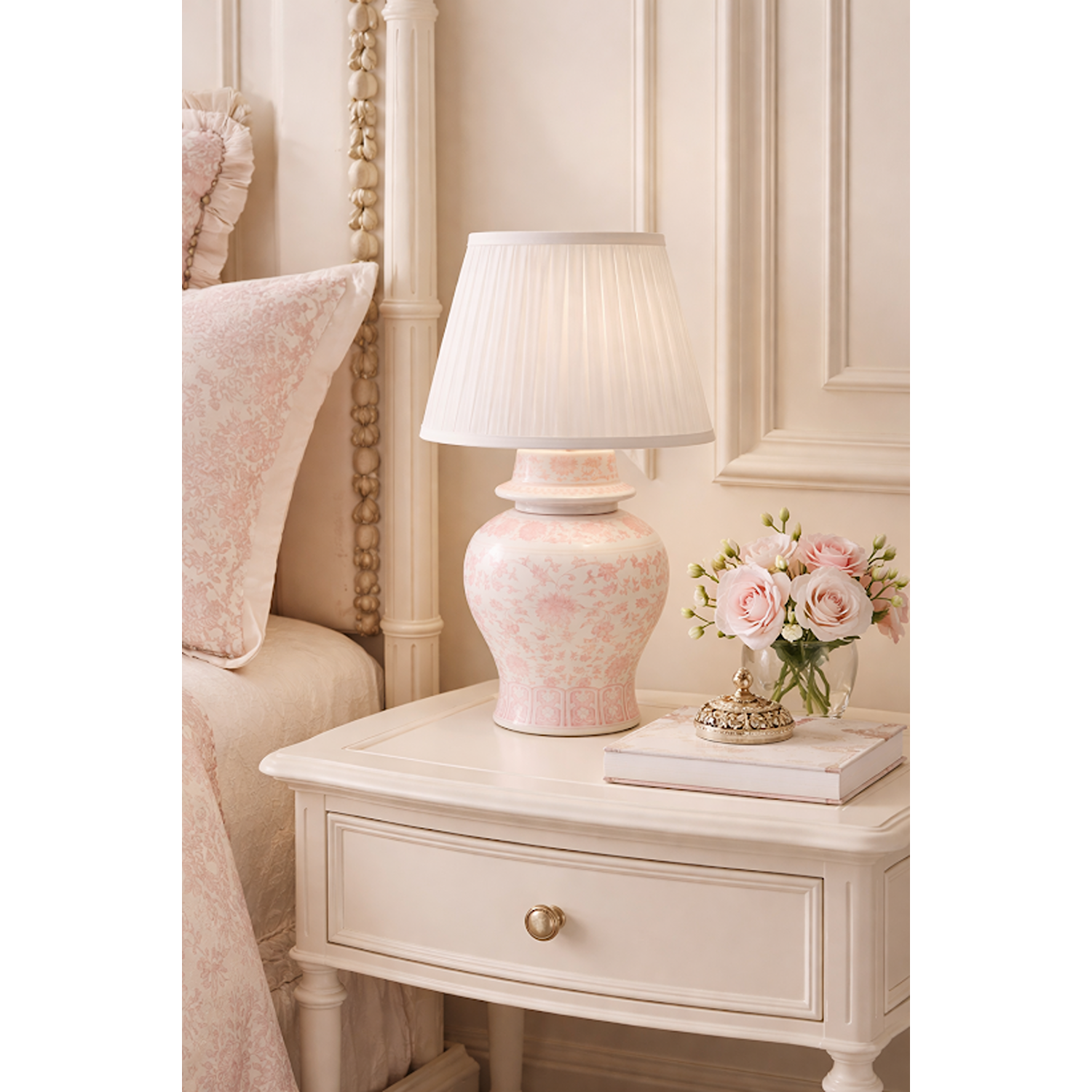 Pink Porcelain Rechargeable Lamp