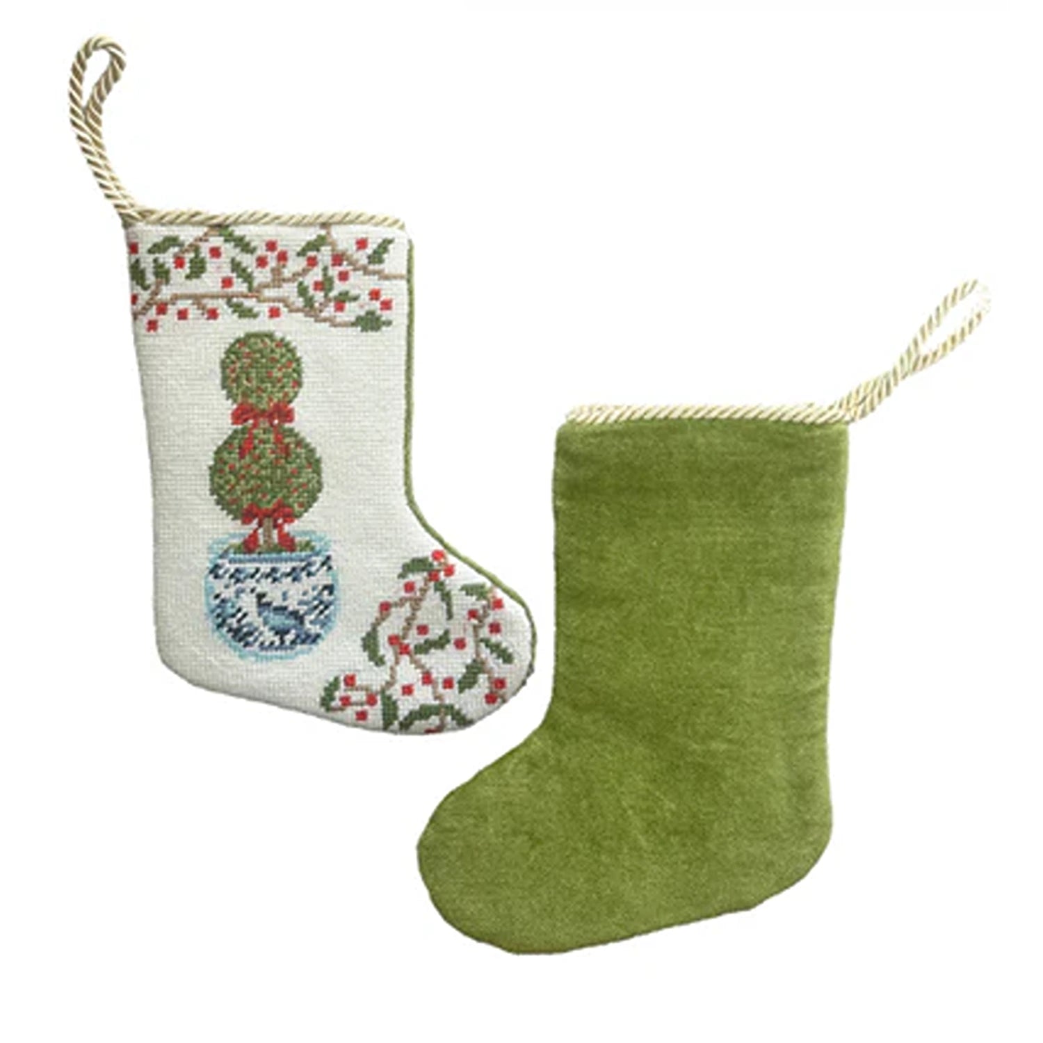 The Holiday Topiary  Needlepoint Stocking (2 Sizes)
