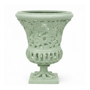 16" Soft Green Floral Urn