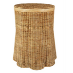 Scalloped Wicker End Table