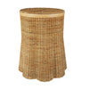 Round Lid With Scalloped Base Wicker Storage Pedestal