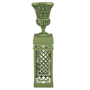 Lawn Green Cast Aluminum Fretwork Urn and Pedestal (2 Options)