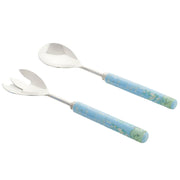 Peacock Blue & Green Enameled Salad Server