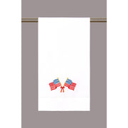 Crossed Flags EMB Guest Towel Set of 8