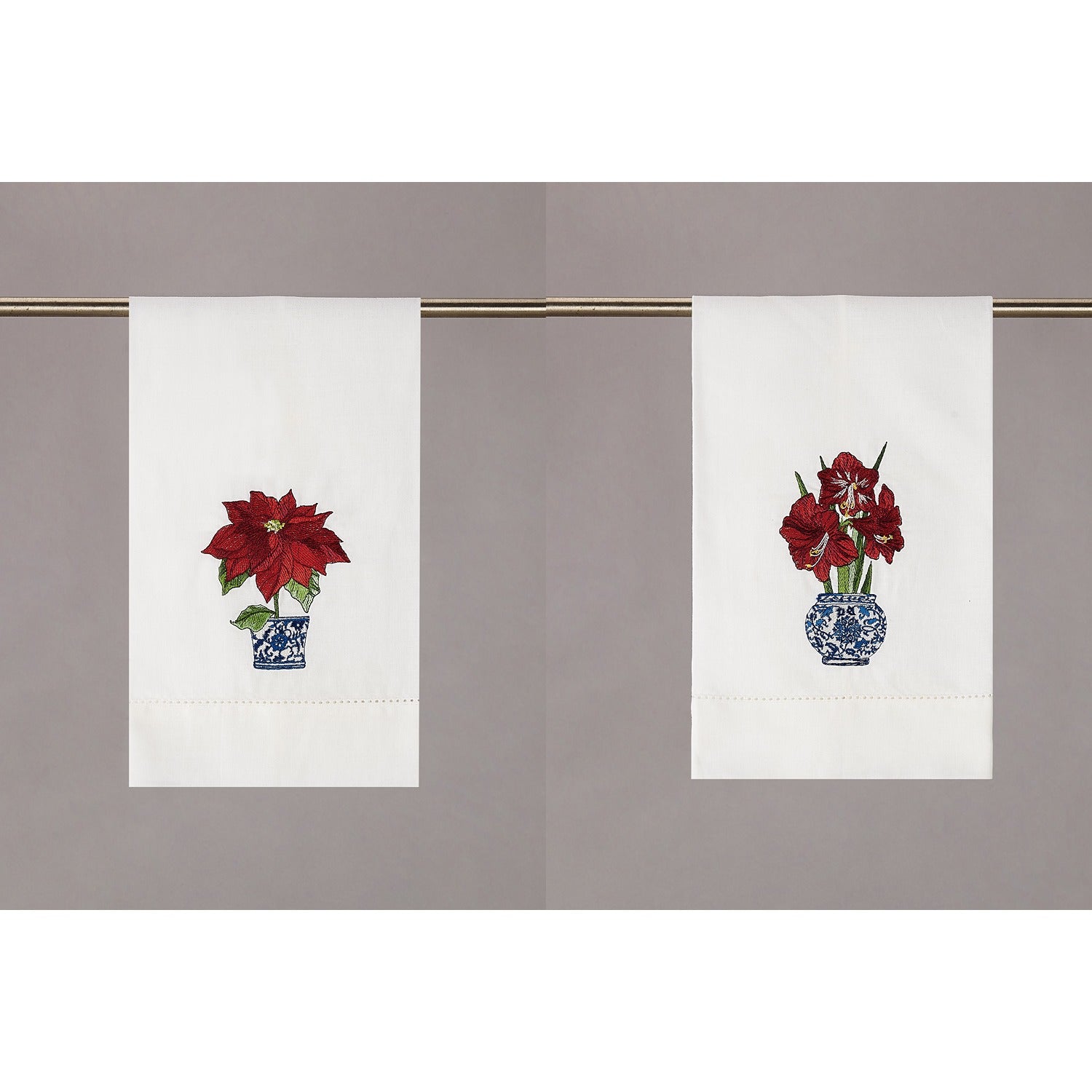 Holiday Chinoiserie EMB Guest Towel Set of 8