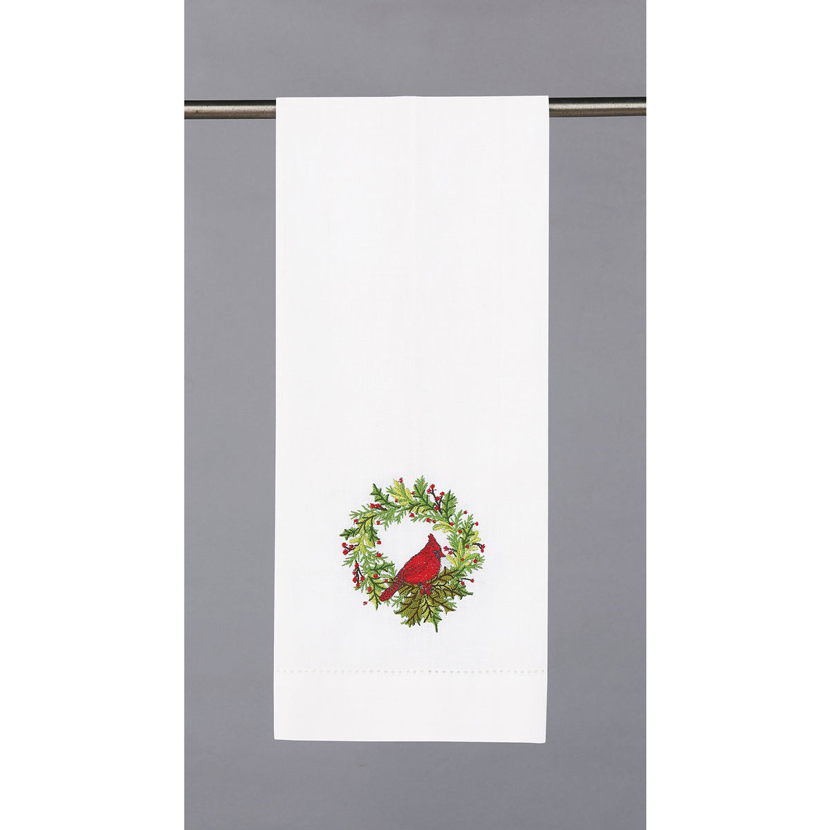 Cardinal Wreath Guest Towels, Set of 8