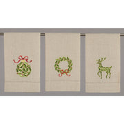 Linen Holly Guest Towels, Set of 6