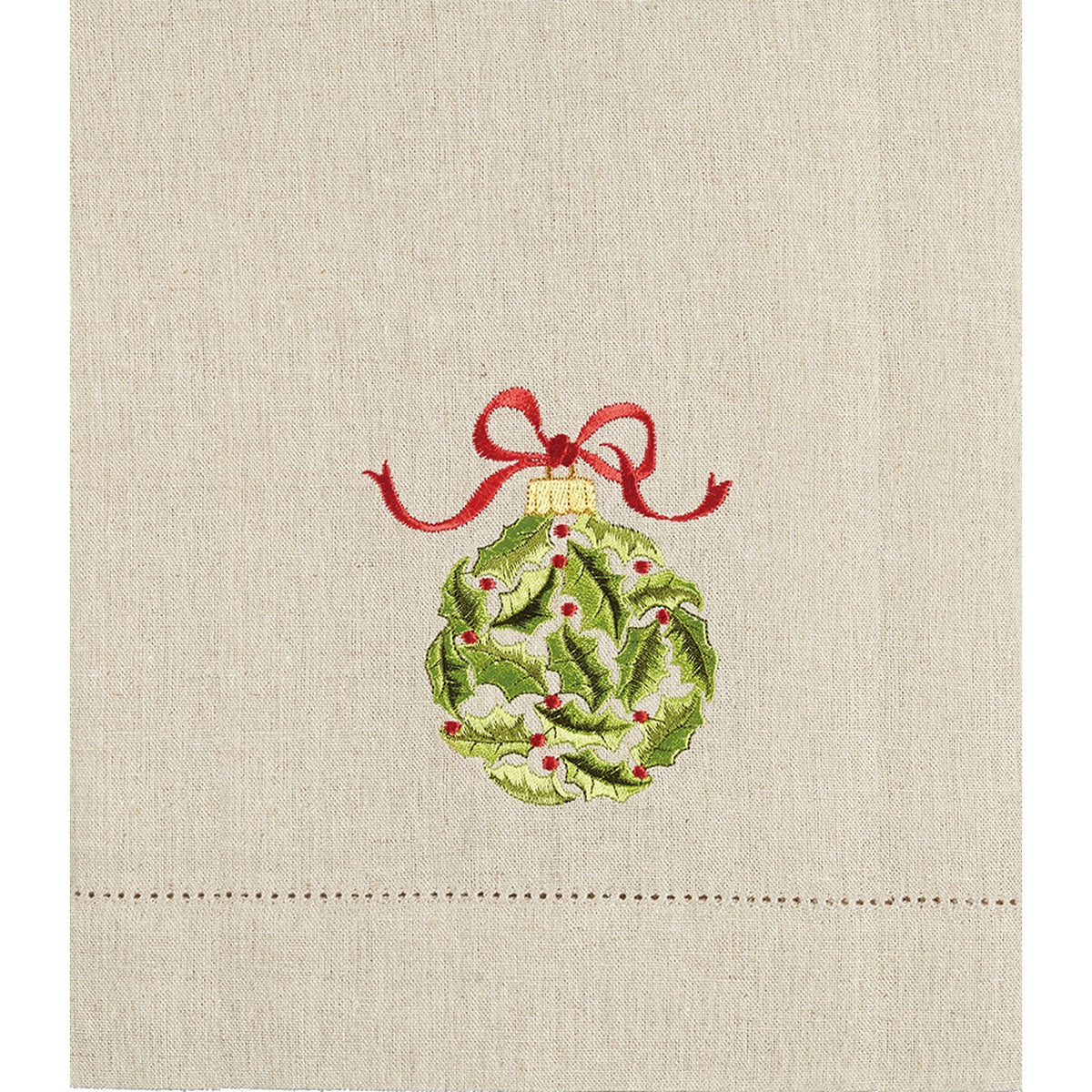 Linen Holly Guest Towels, Set of 6