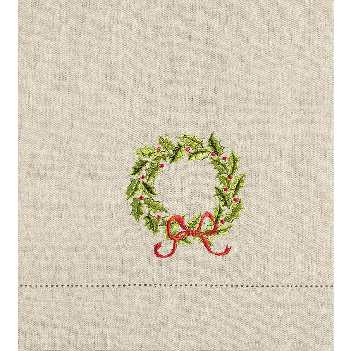 Linen Holly Guest Towels, Set of 6