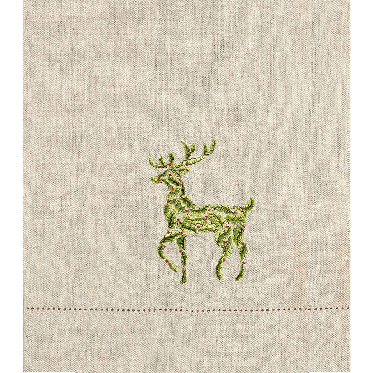 Linen Holly Guest Towels, Set of 6