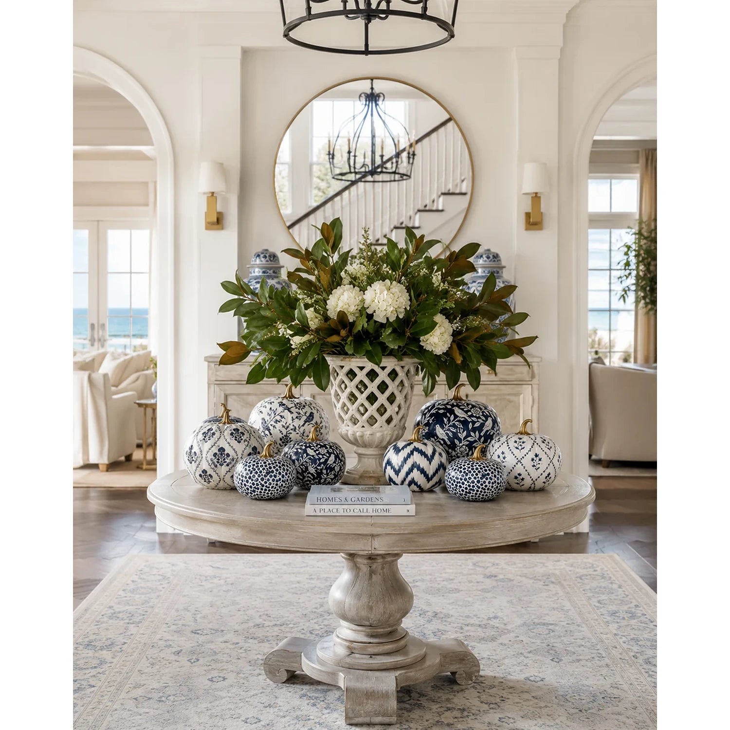 Navy Garden Trellis Pumpkin
