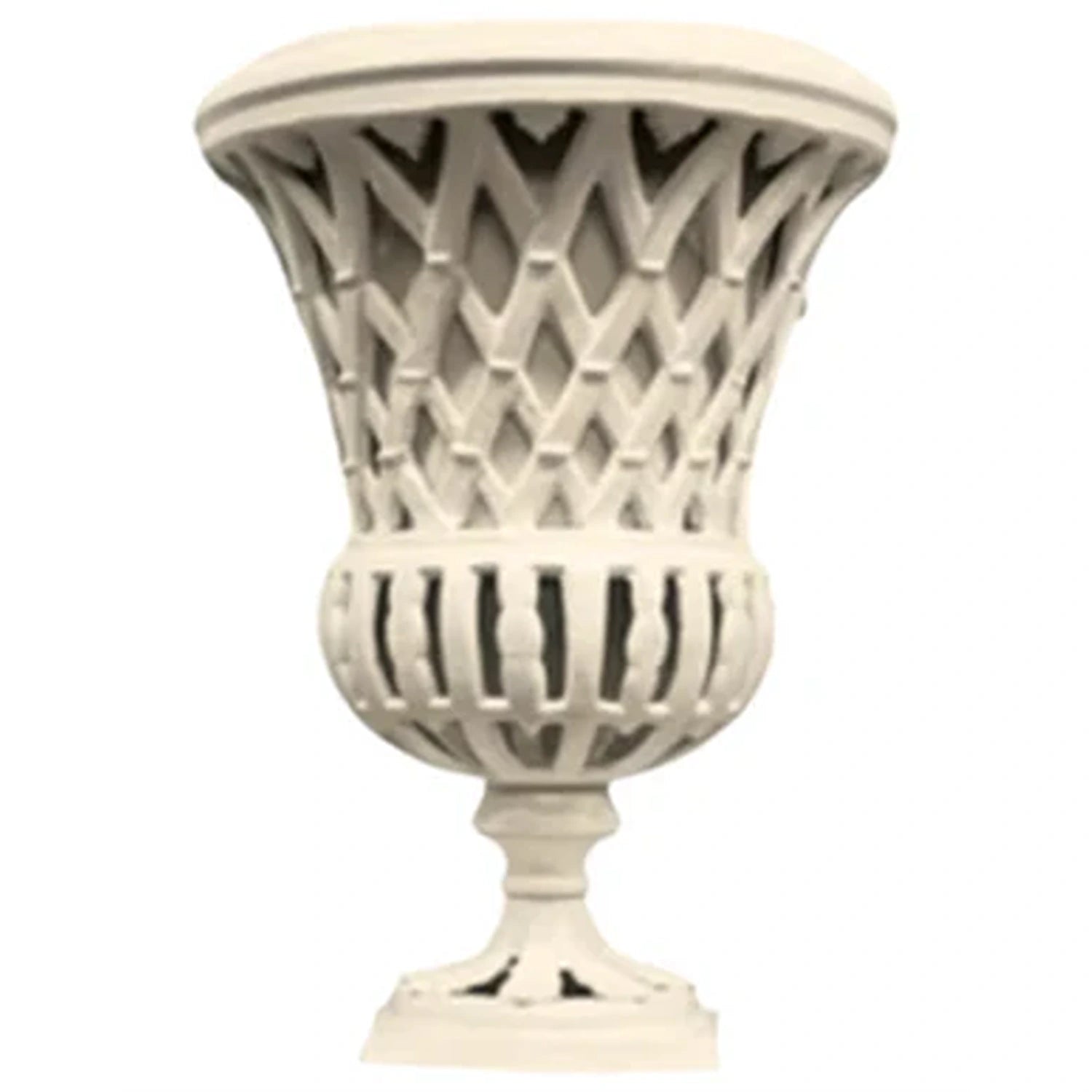 Ivory Lattice 16"  Urn in Cast Aluminum