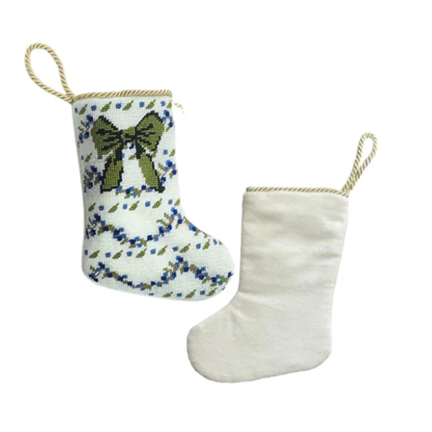 The Classic Holiday Bow Needlepoint Stocking (2 Sizes)