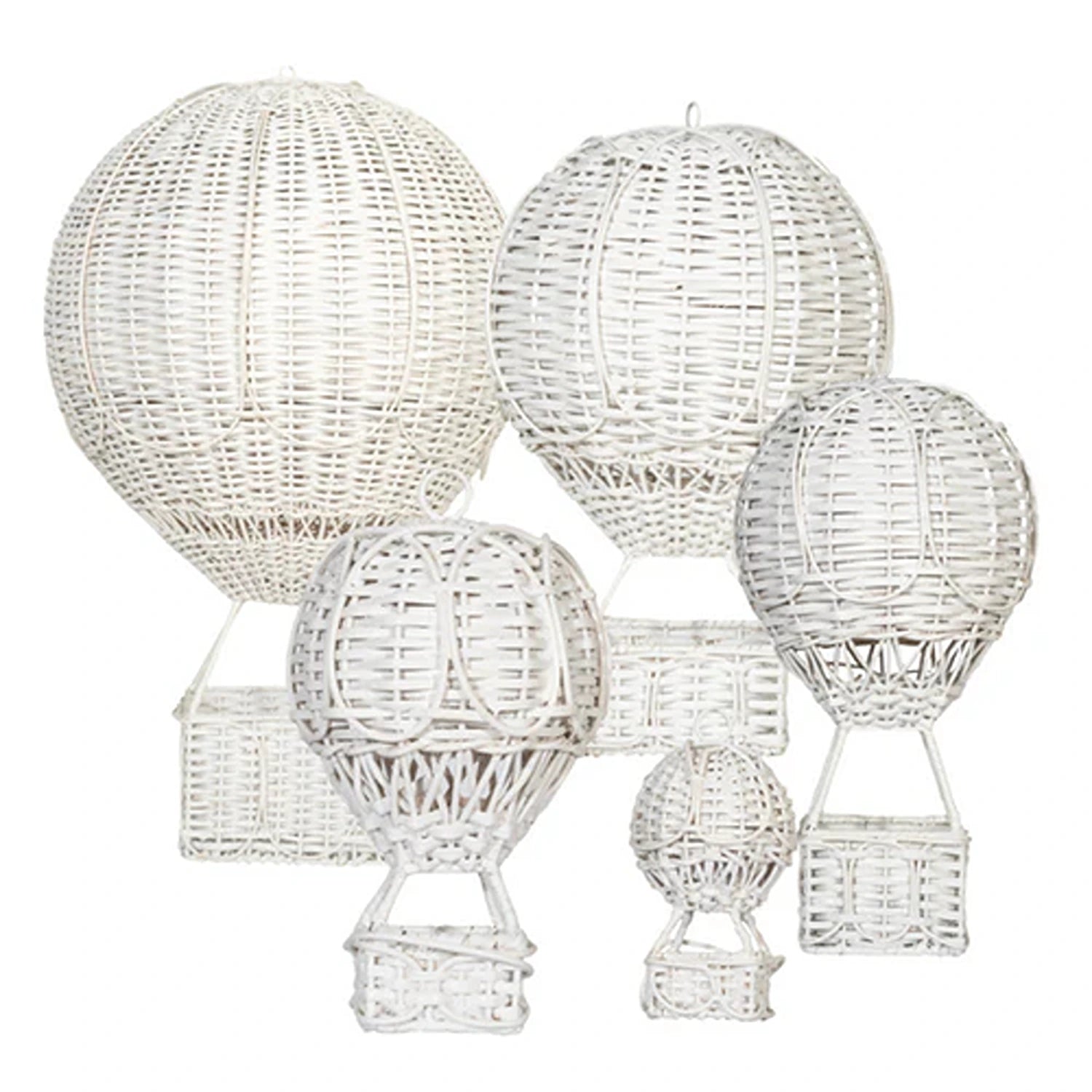 White Wicker Hot Air Balloon (5 Sizes)