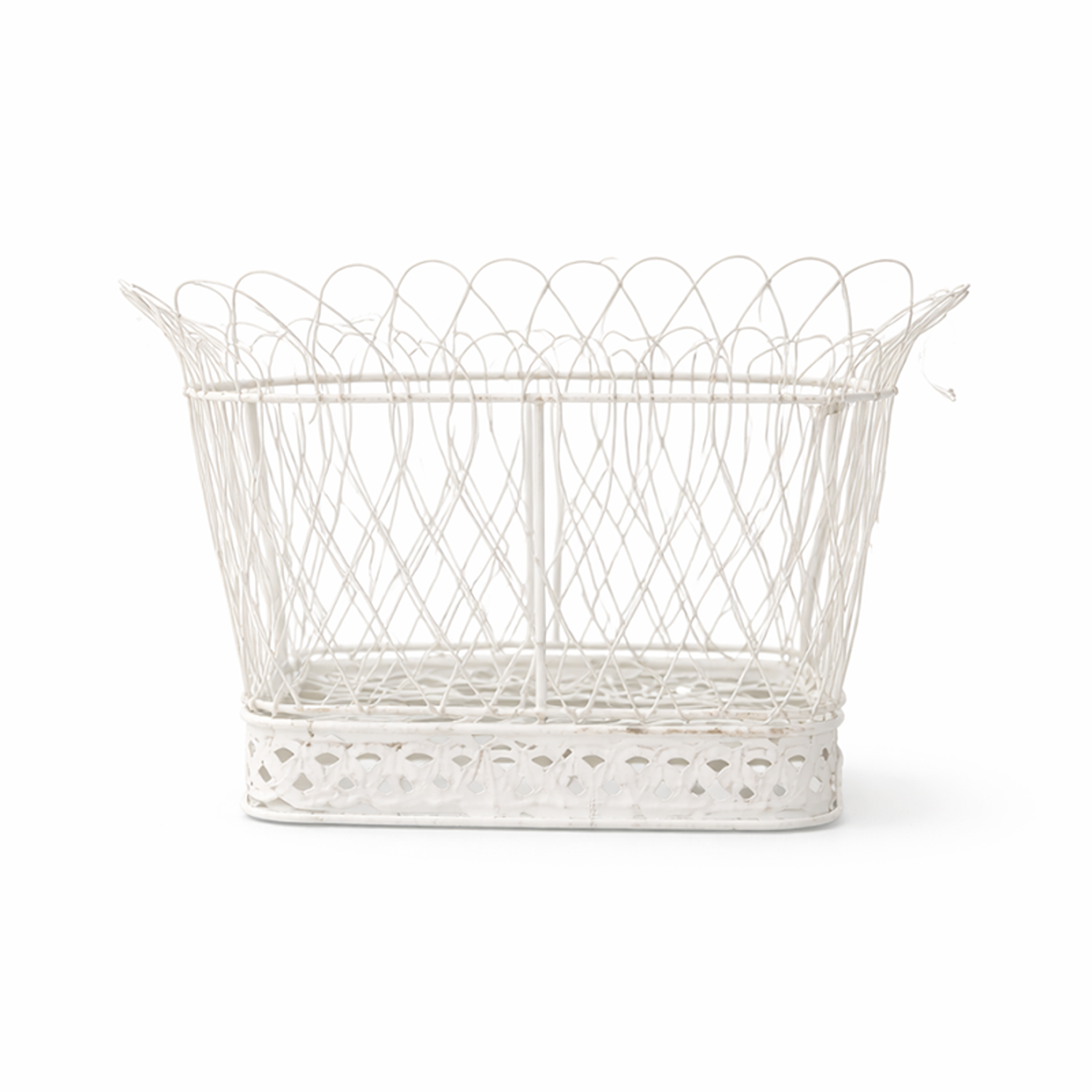 Square White French Wire Basket (3 Sizes)
