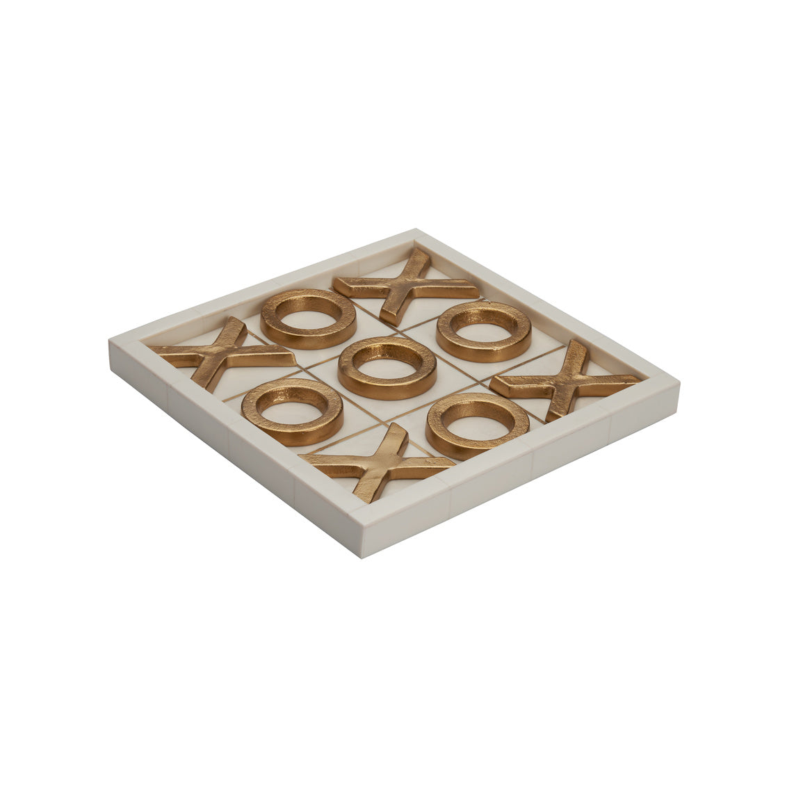 Tic Tac Toe - Resin/Gold Metal (Box)