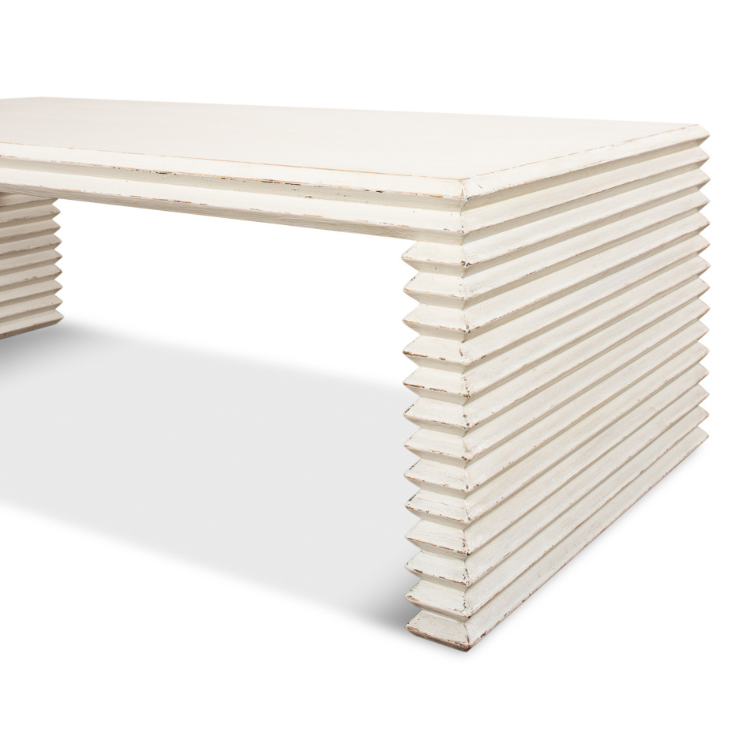 Stacked Cocktail Table - Antique White