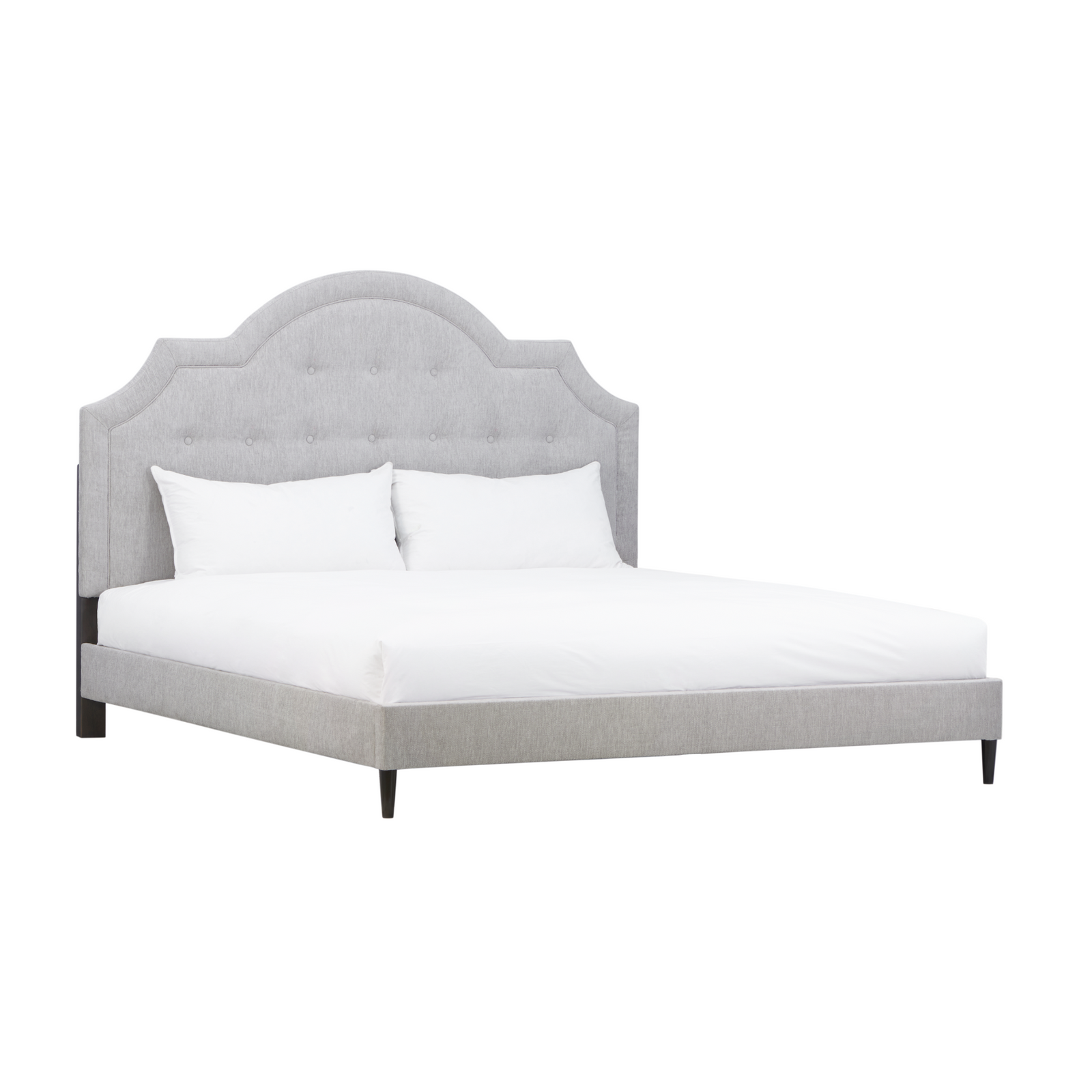 Zest Light Grey Upholstered Bed W/Welt