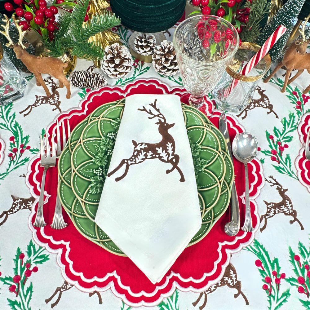 Cocoa Enchanted Reindeer Motif - Napkin (Set of 4)