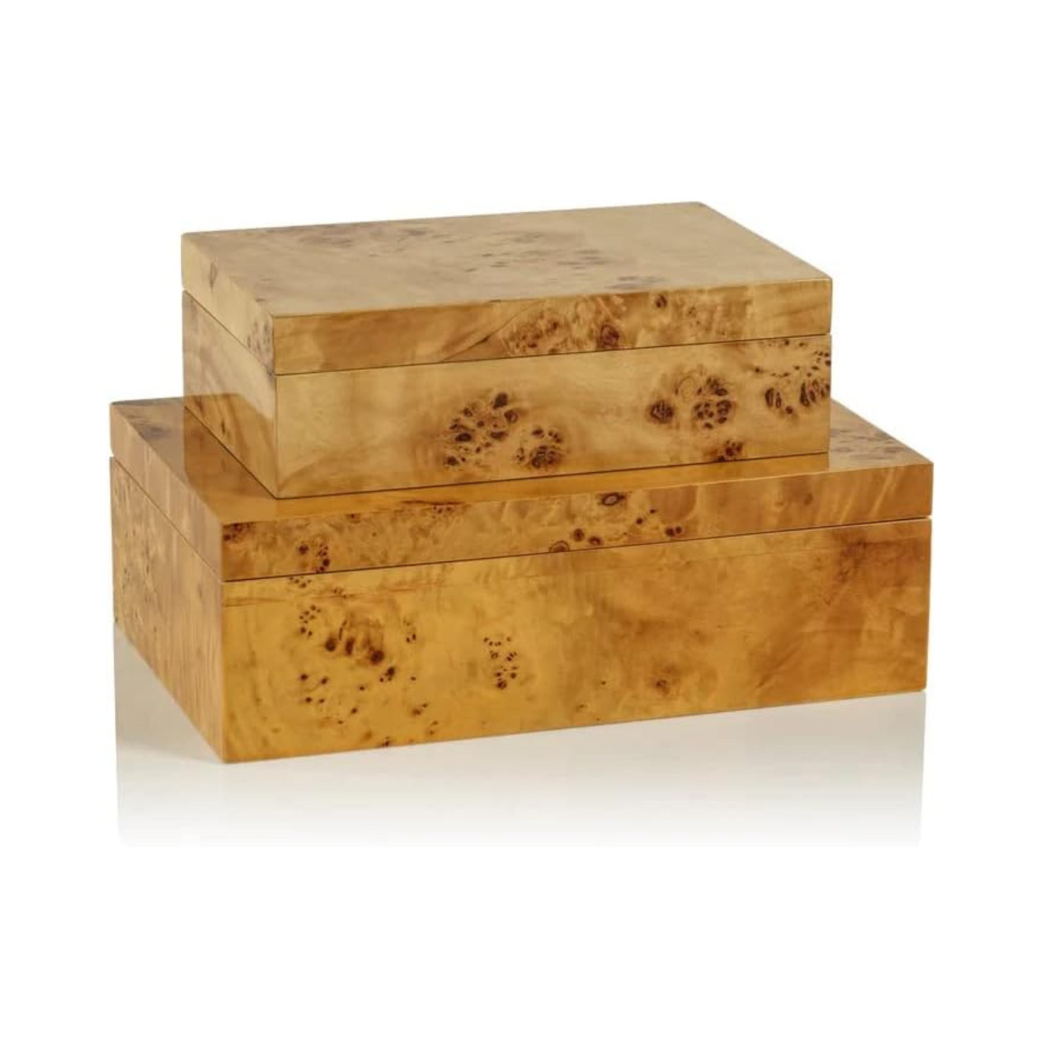 Mason Burl Wood Design Decorative Box