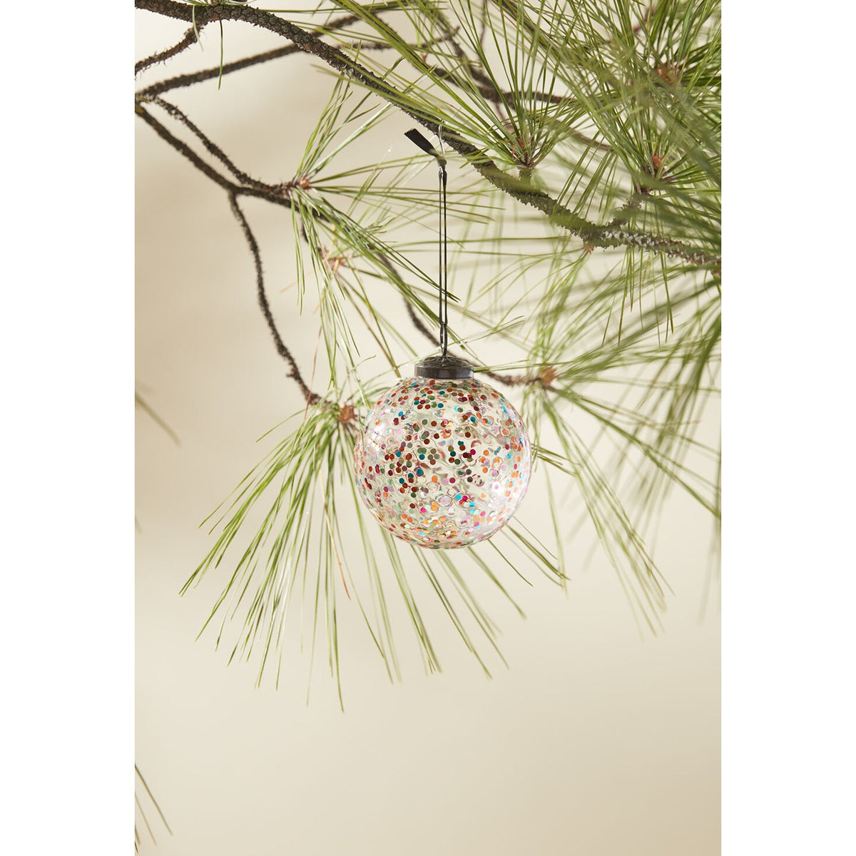 Rainbow Glitter Ornament -  Set of 6