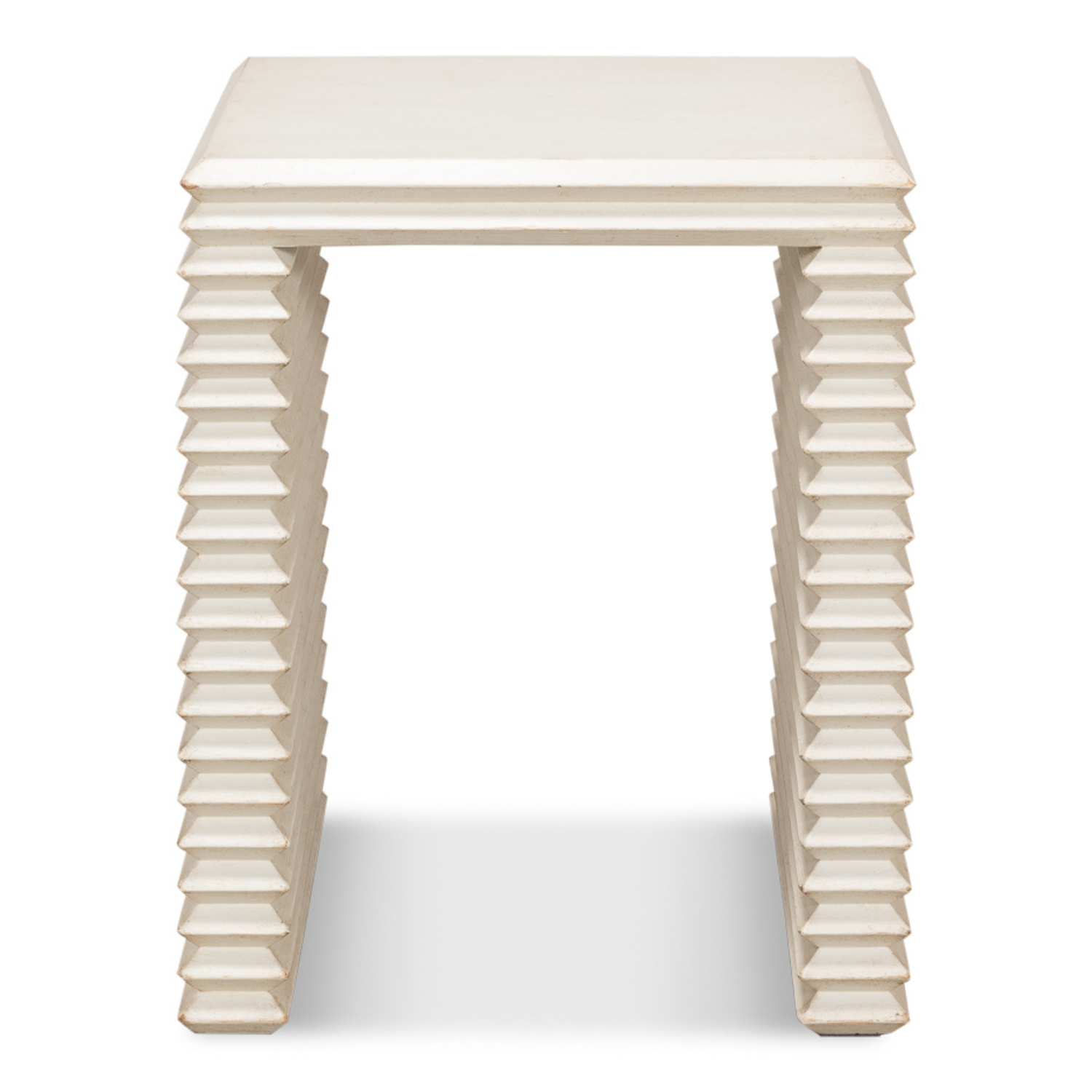 Stacked Side Table - Antique White