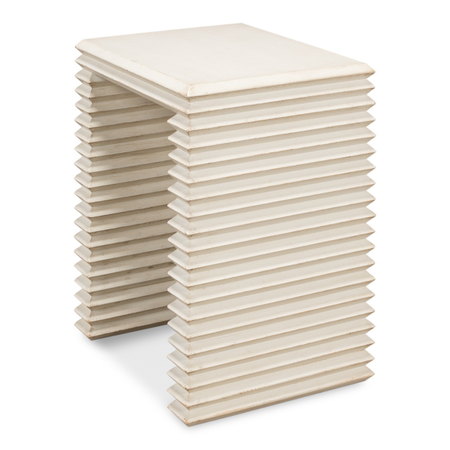Stacked Side Table - Antique White
