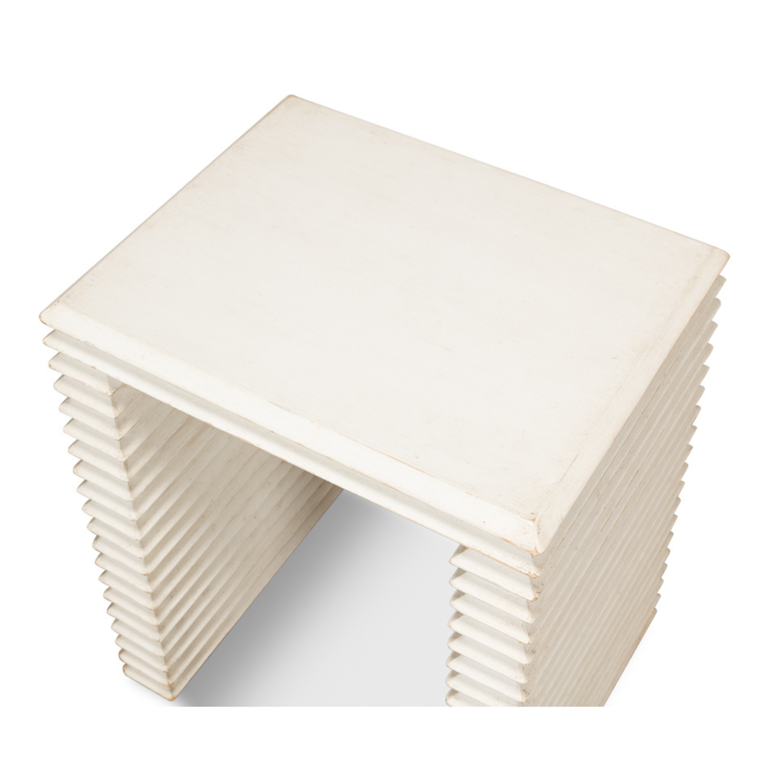 Stacked Side Table - Antique White