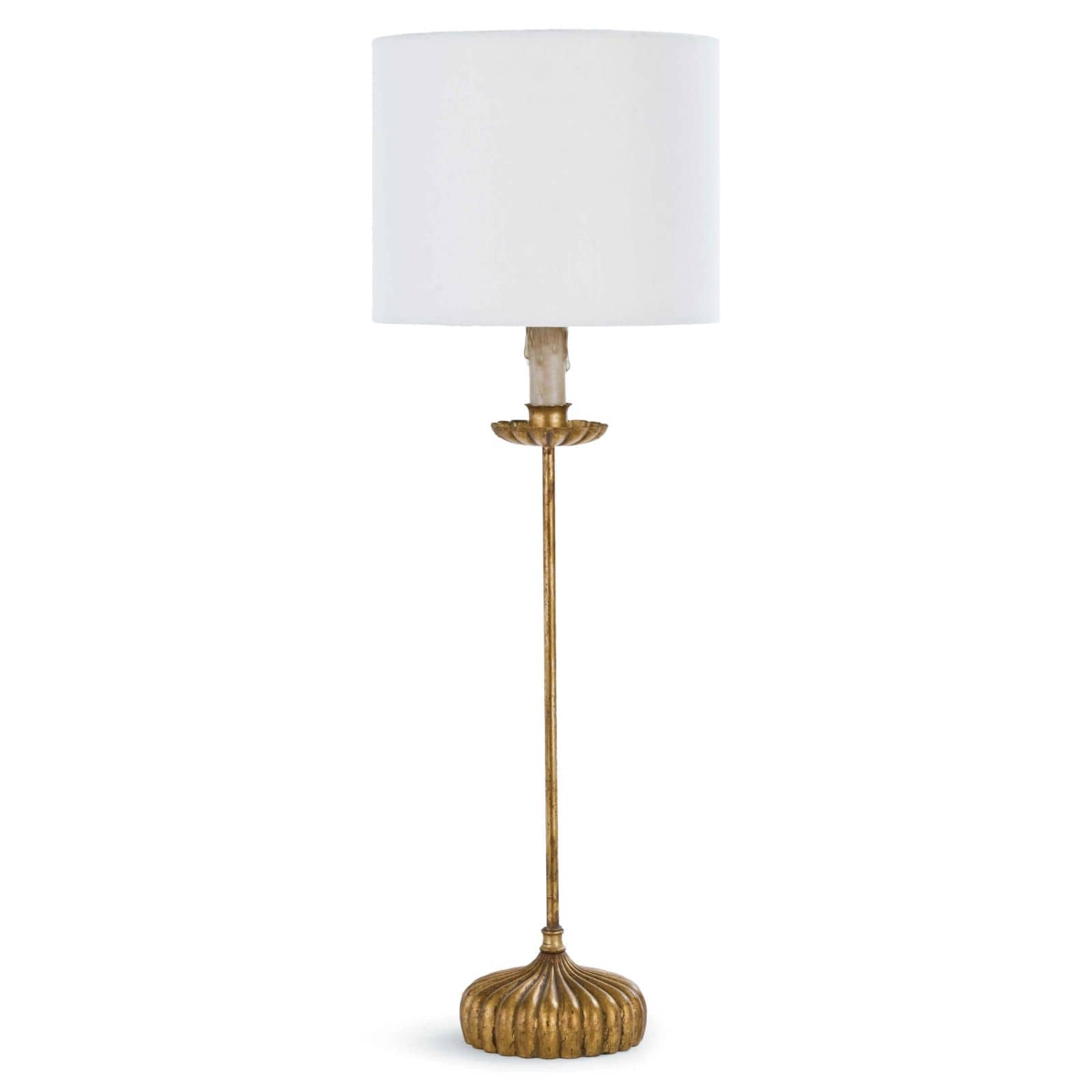 Clove Stem Buffet Table Lamp With Natural Linen Shade