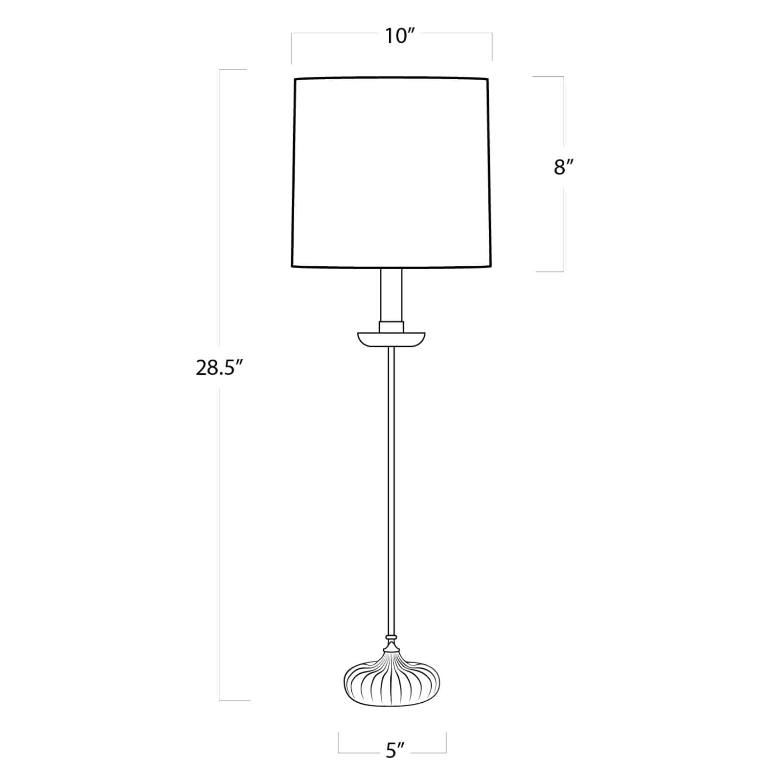 Clove Stem Buffet Table Lamp With Natural Linen Shade