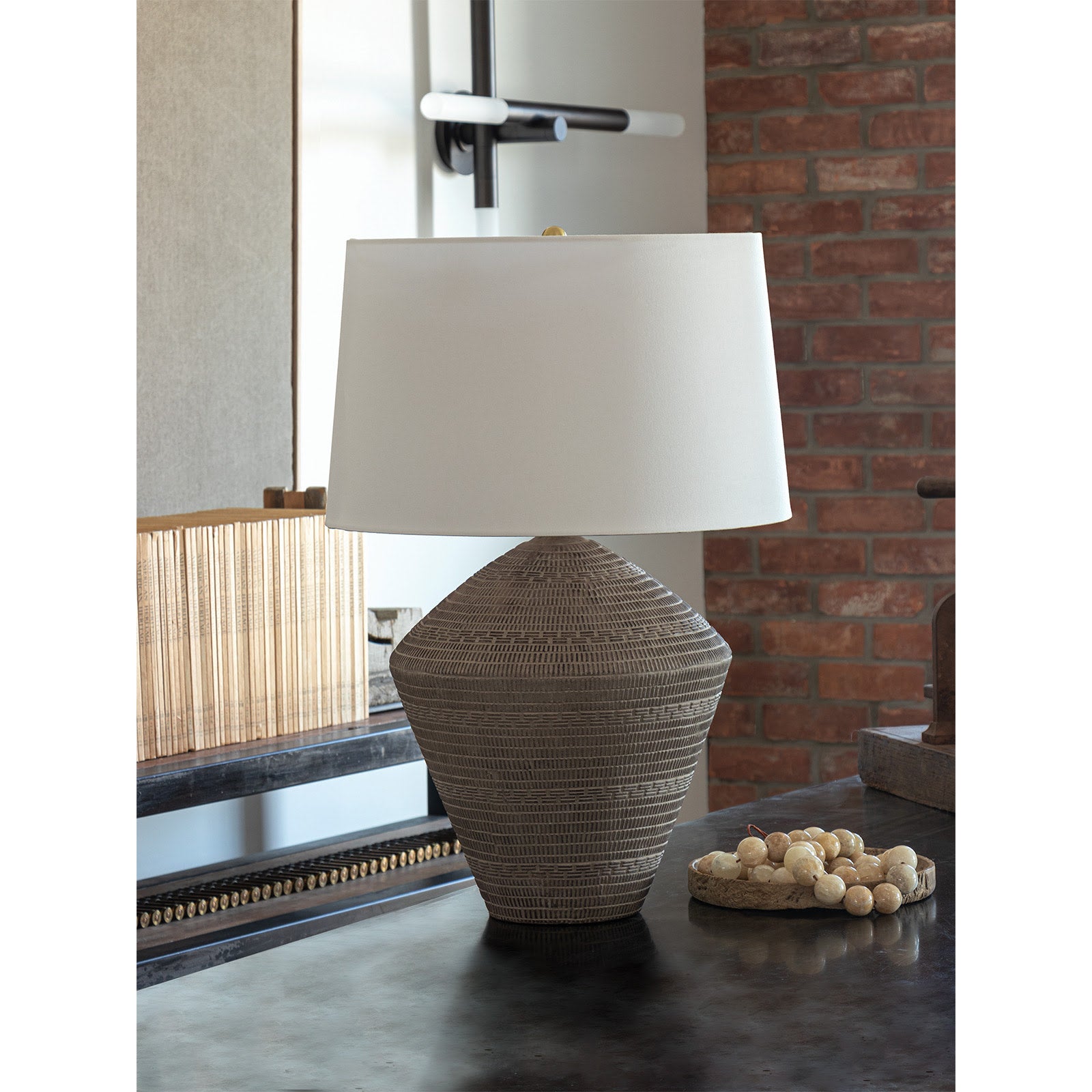 Soren Ceramic Table Lamp (Brown)