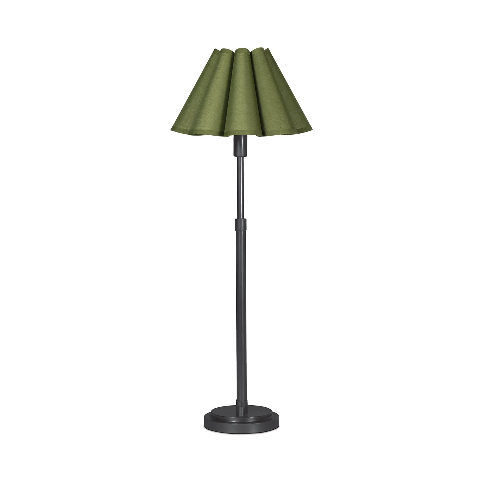 Polly Buffet Lamp (Blackened Brass with Green Scalloped Shade)