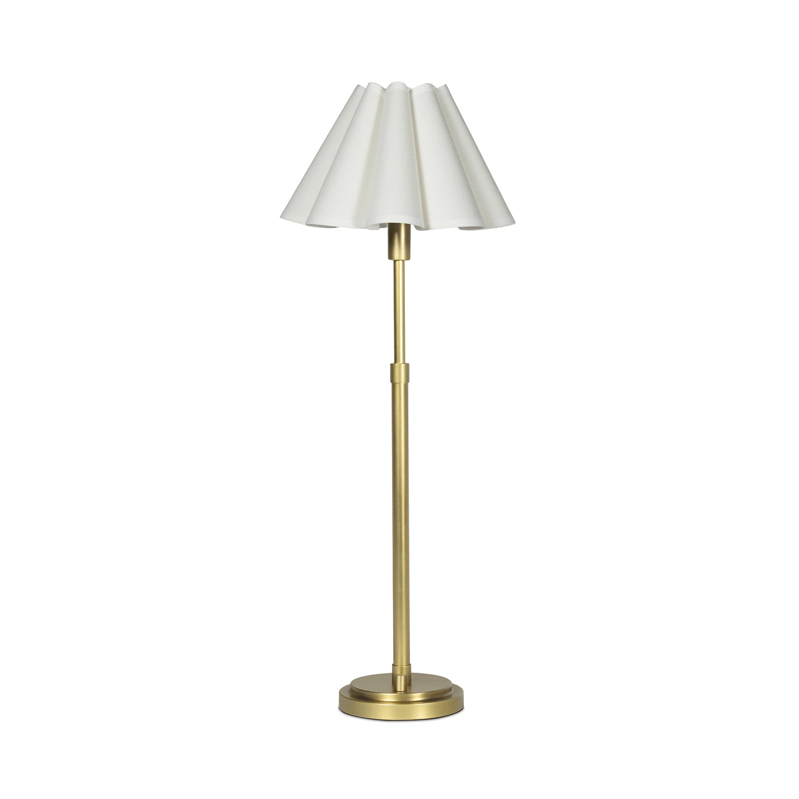 Polly Buffet Lamp (Natural Brass with White Scalloped Shade)