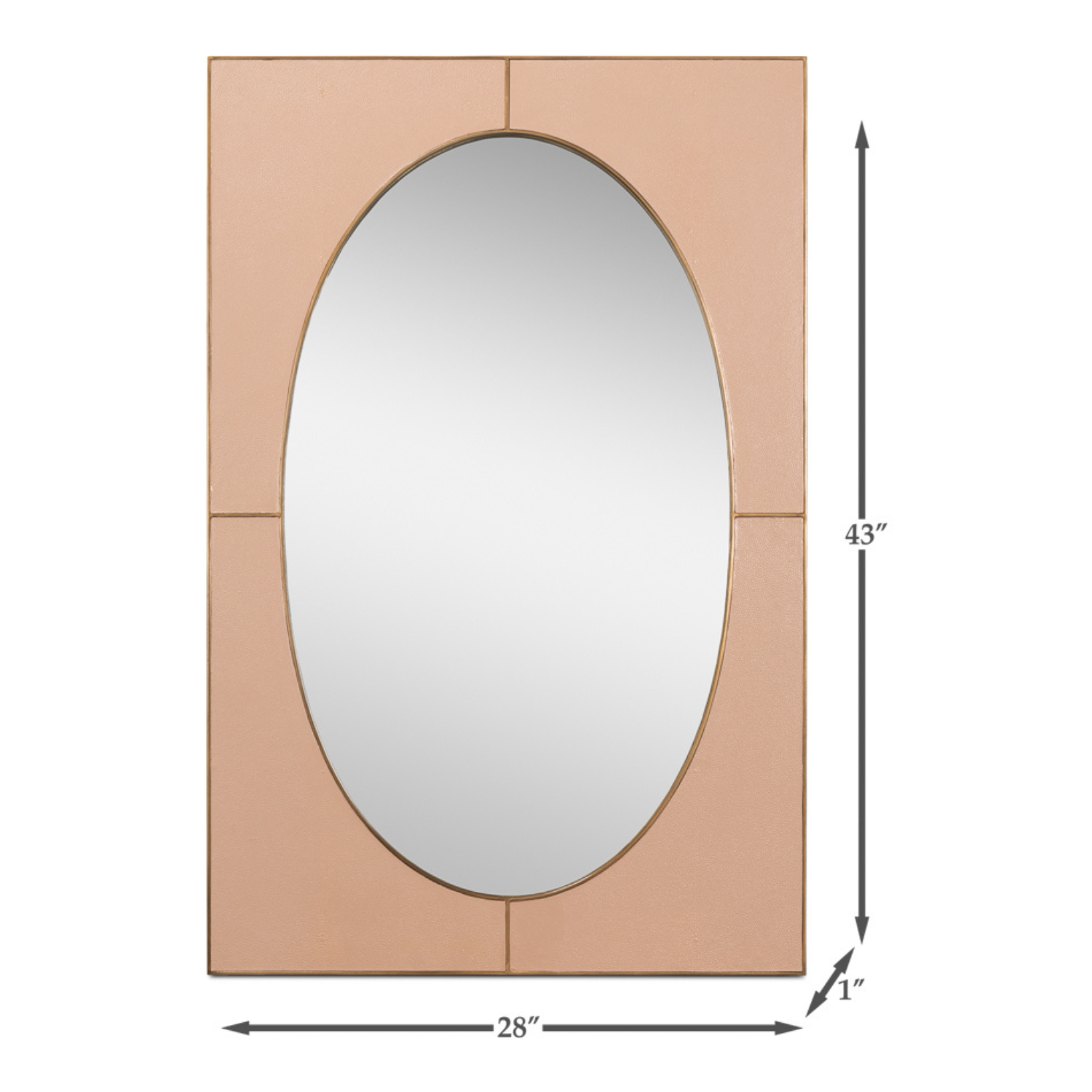 Francis Mirror, Shagreen, Antique Mushroom