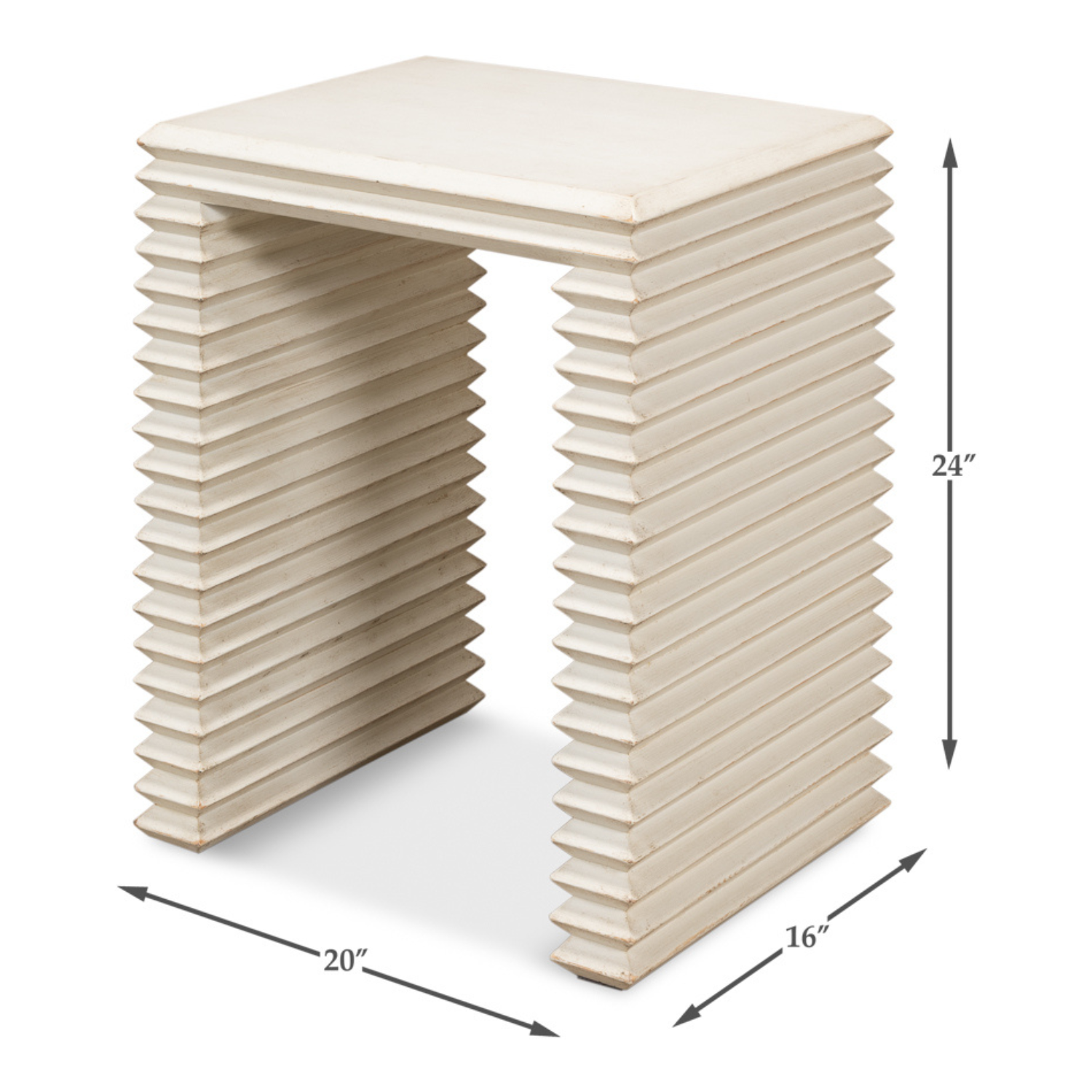 Stacked Side Table - Antique White
