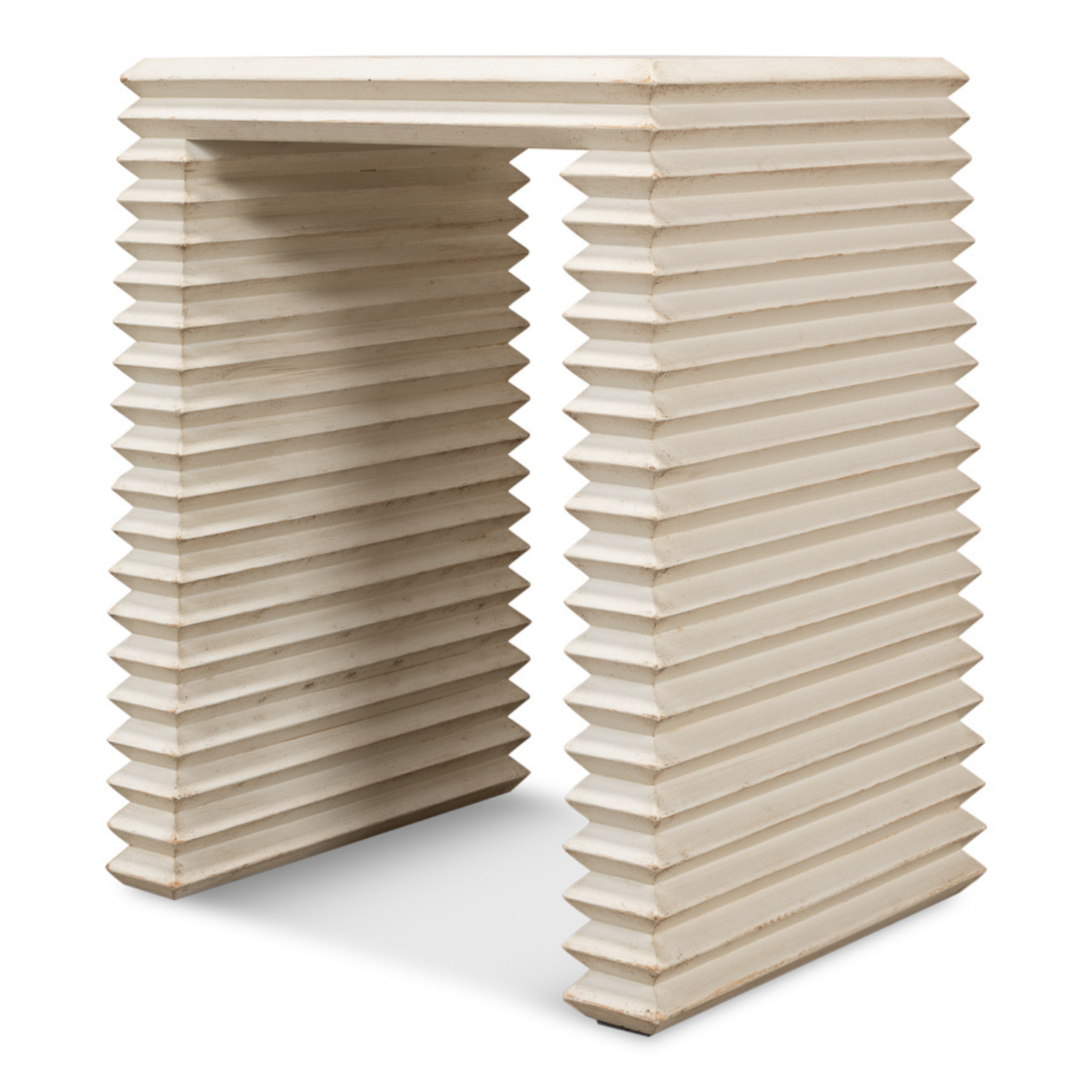 Stacked Side Table - Antique White
