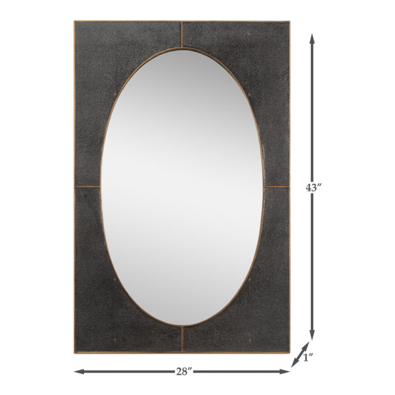 Francis Mirror, Shagreen, Antique Grey