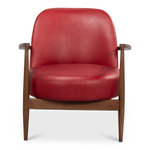 Pindar Armchair, Leather, New Rouge, Red