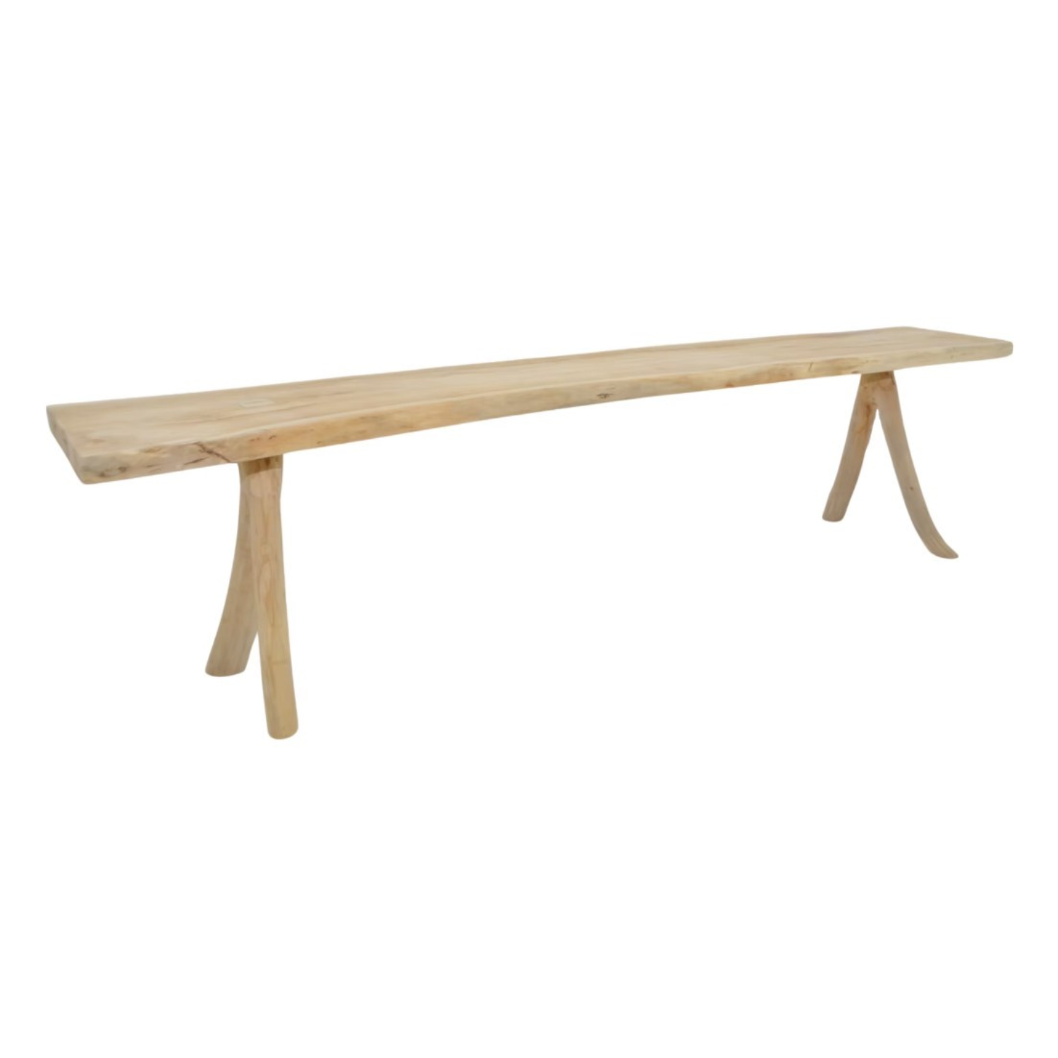 Log Outdoor Bench Bleached