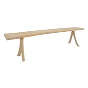 Log Outdoor Bench Bleached