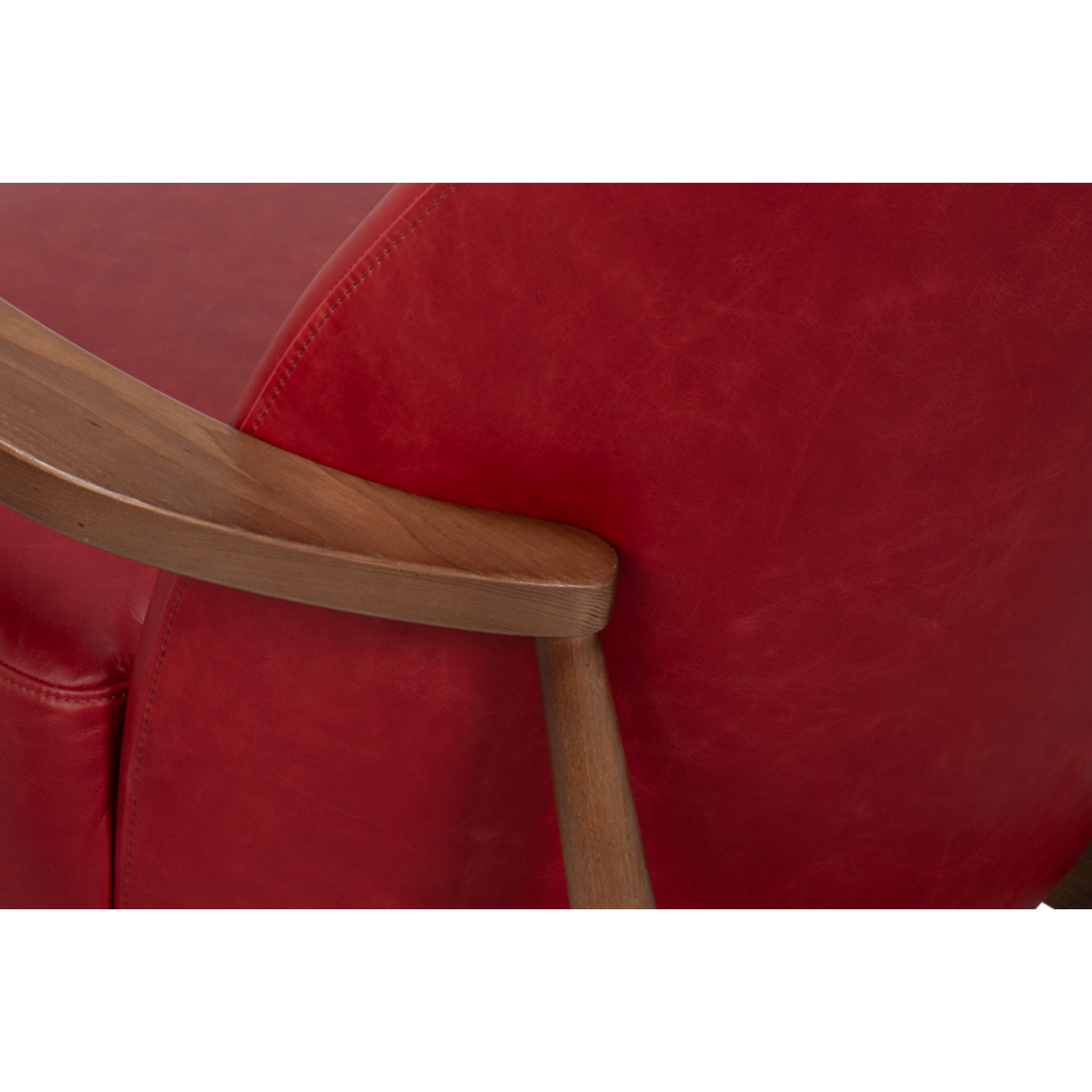 Pindar Armchair, Leather, New Rouge, Red