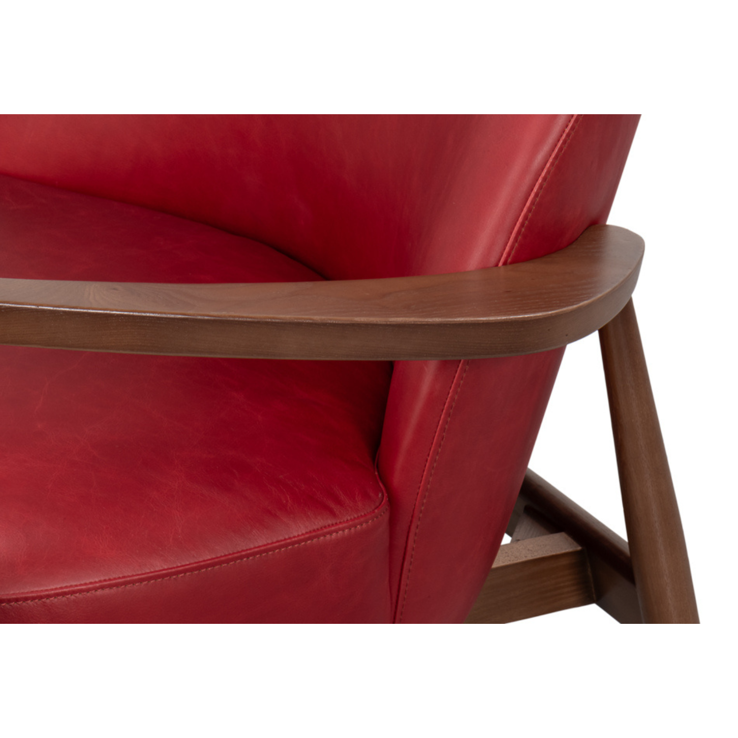 Pindar Armchair, Leather, New Rouge, Red