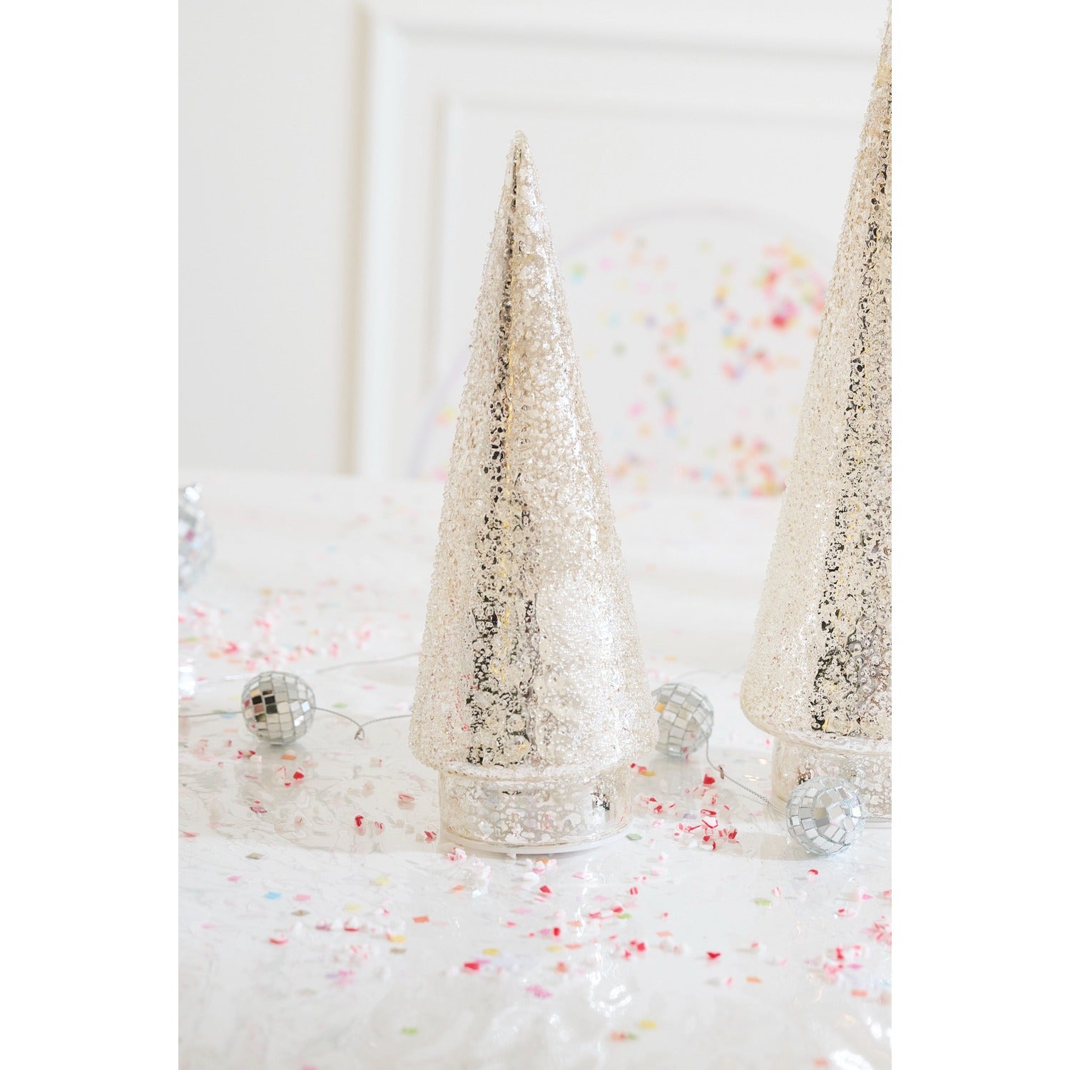 Metallic Textured Led Tree - Set of 2