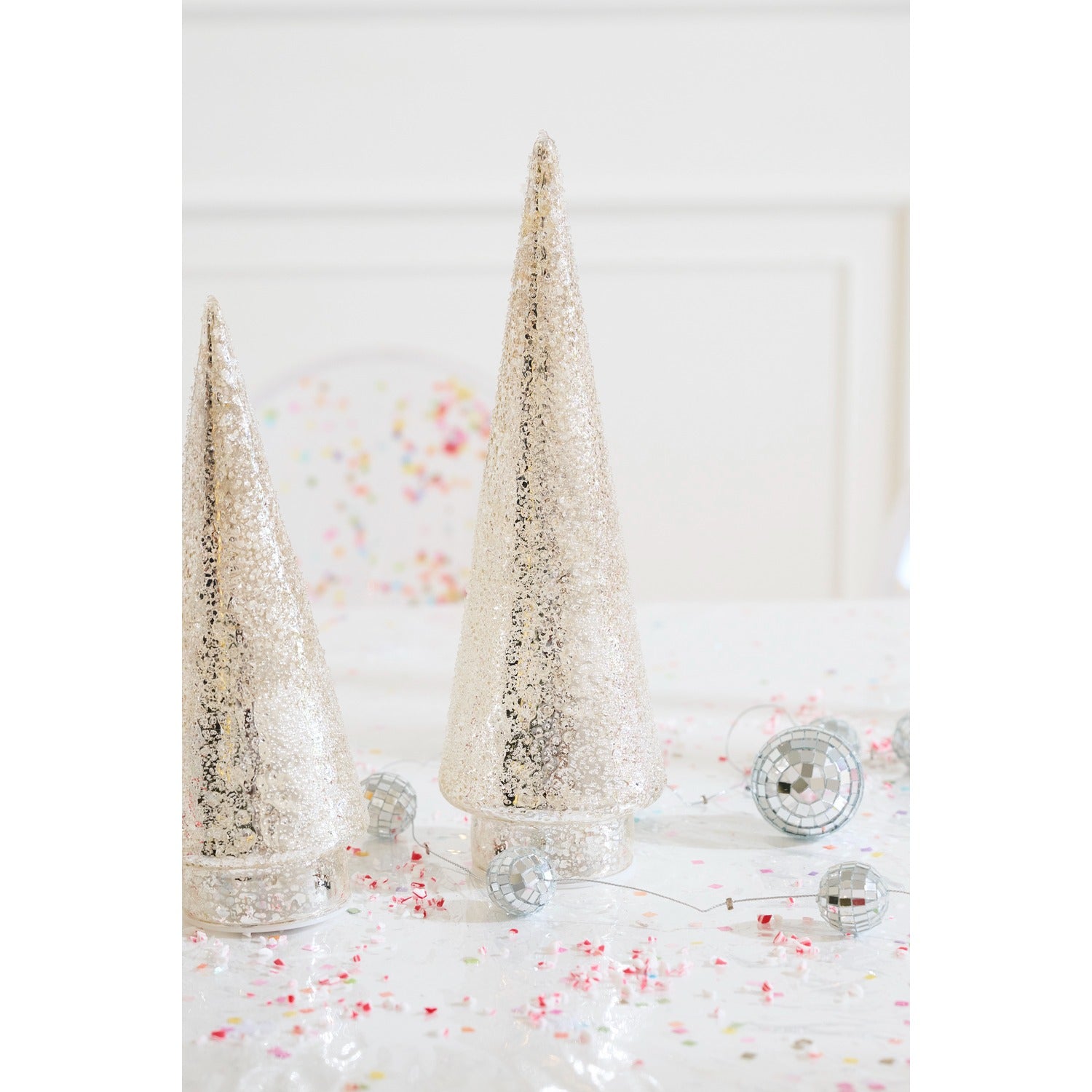 Metallic Textured Led Tree - Set of 2