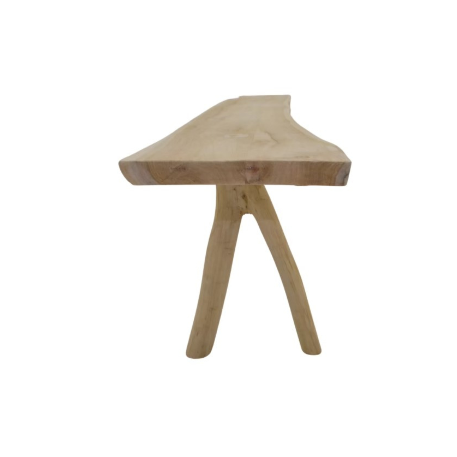 Log Outdoor Bench Bleached