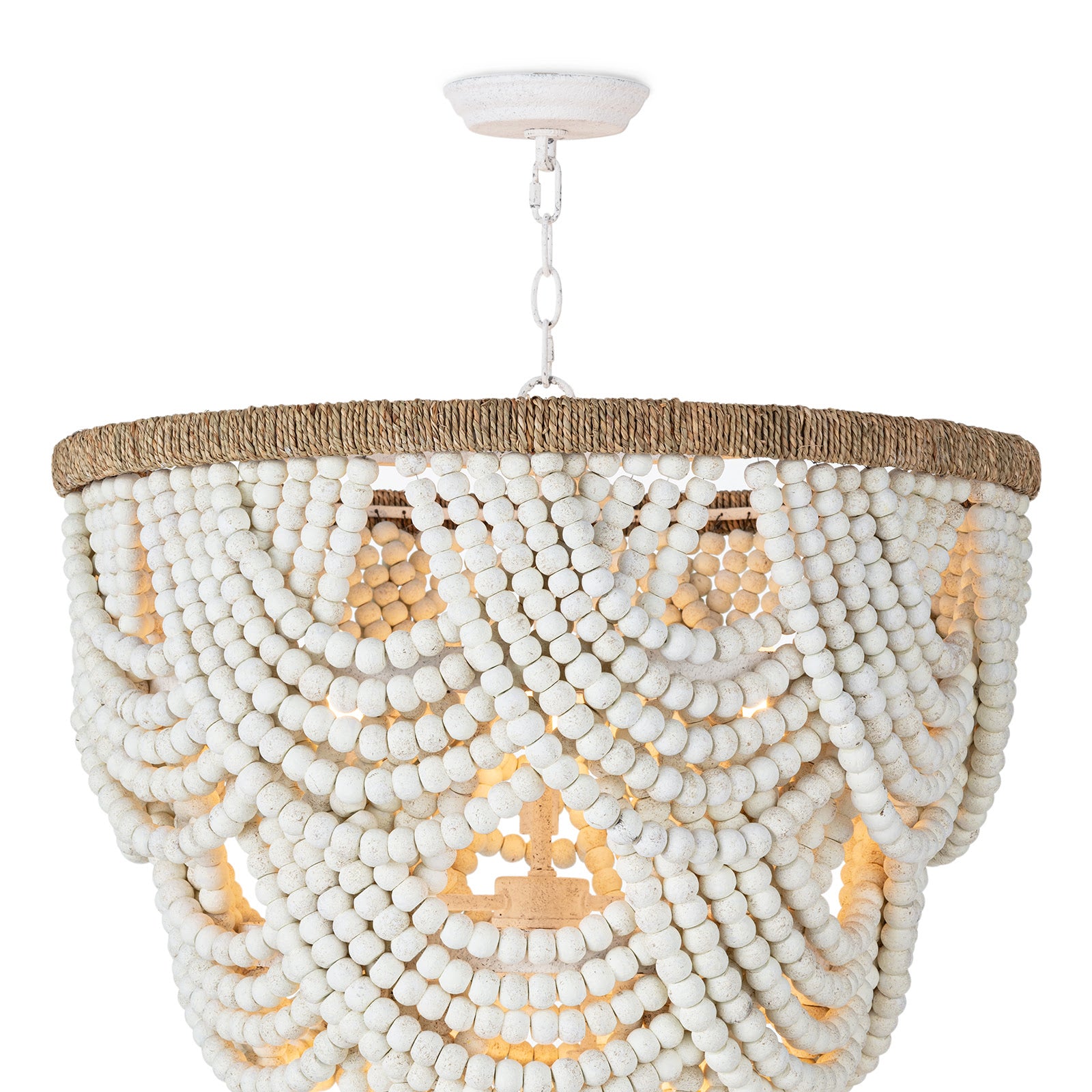 Lorelei Wood Bead Chandelier (White)