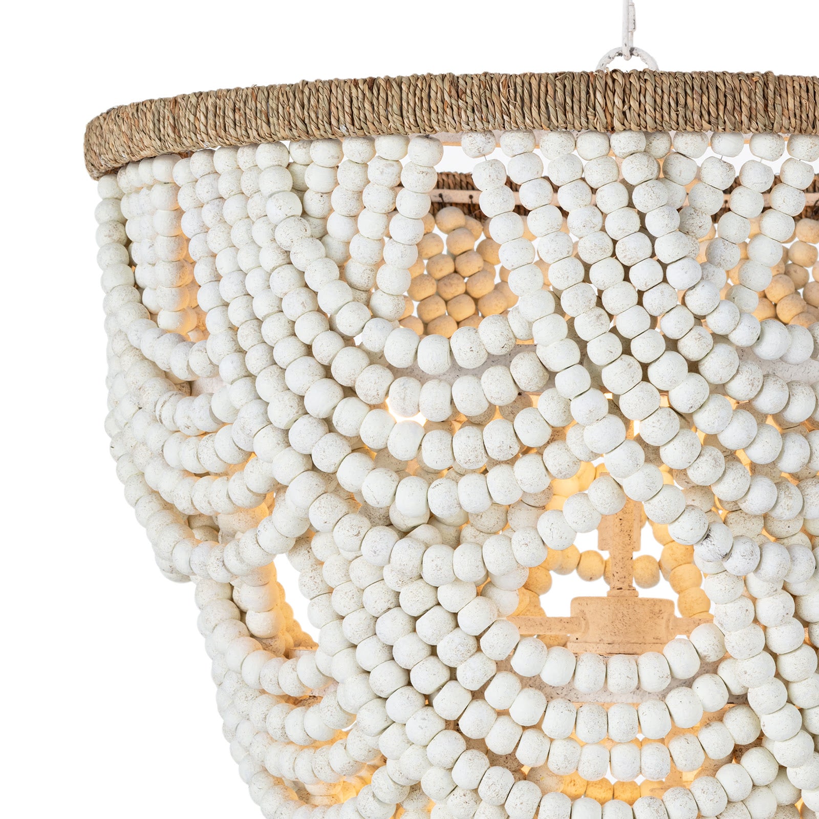 Lorelei Wood Bead Chandelier (White)