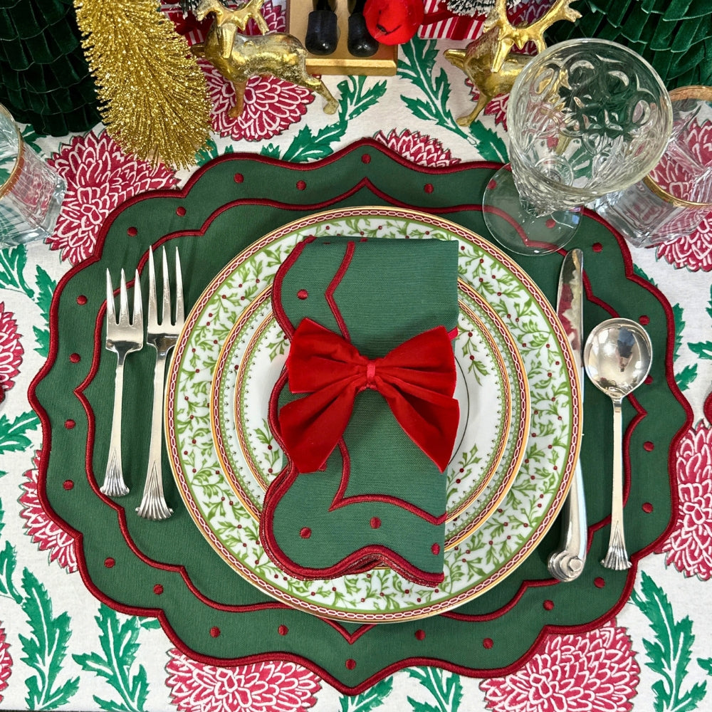 Eve Placemat - Green and Red (Set of 4)