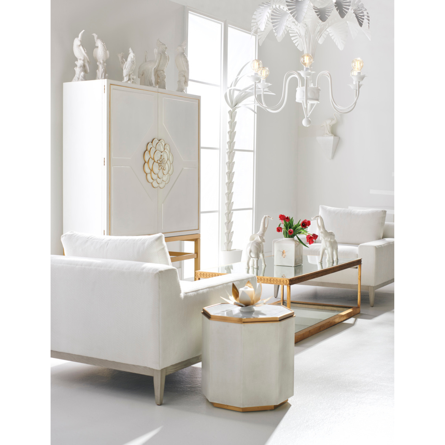 Fern Chandelier - White